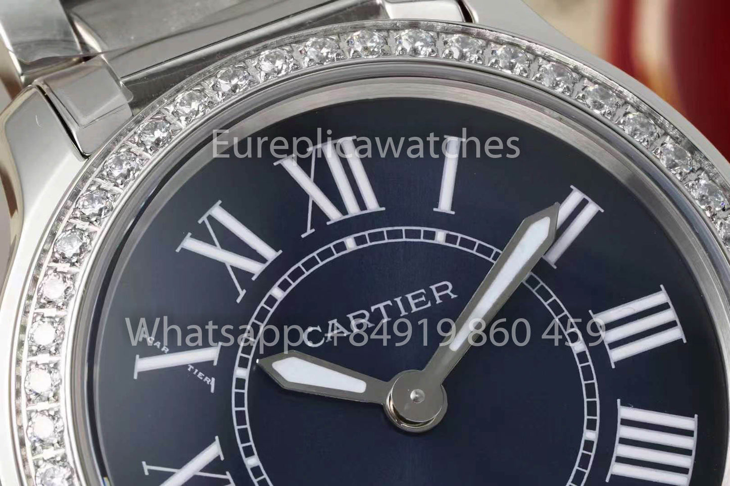 Cartier Ronde Must De Cartier 29 mm diamants personnalisés 1:1 Meilleur clone AF Factory Cadran bleu