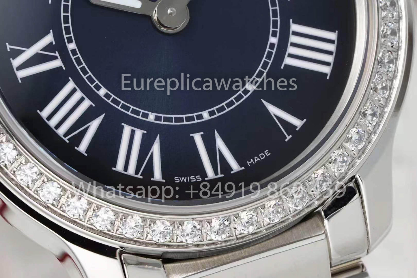 Cartier Ronde Must De Cartier 29 mm diamants personnalisés 1:1 Meilleur clone AF Factory Cadran bleu