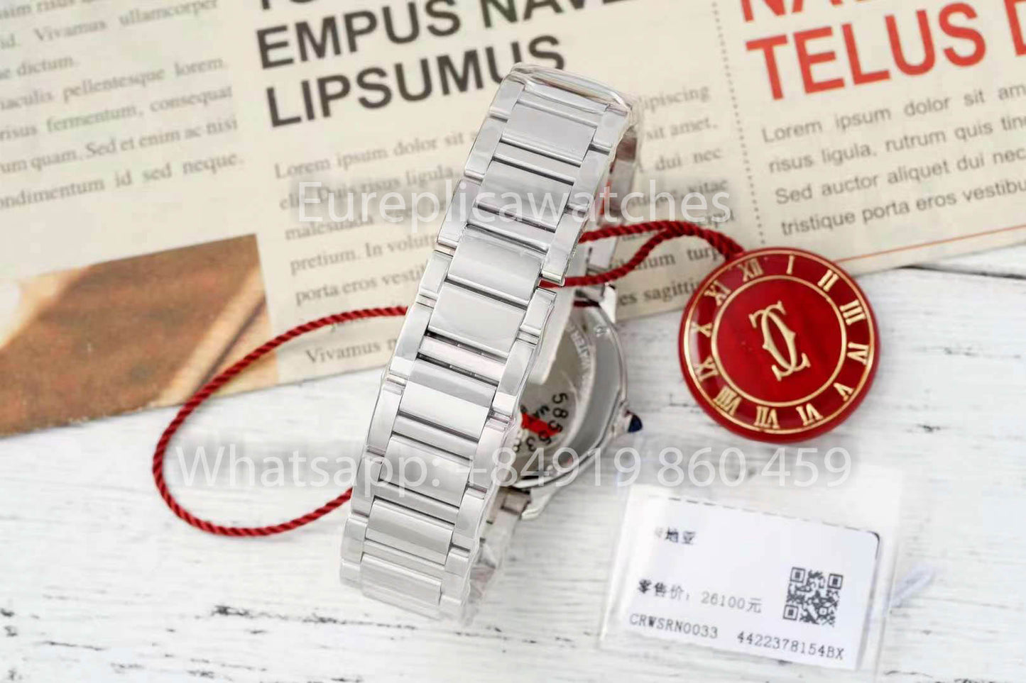 Cartier Ronde Must De Cartier 29mm custom diamonds 1:1 Best Clone AF Factory Red Dial