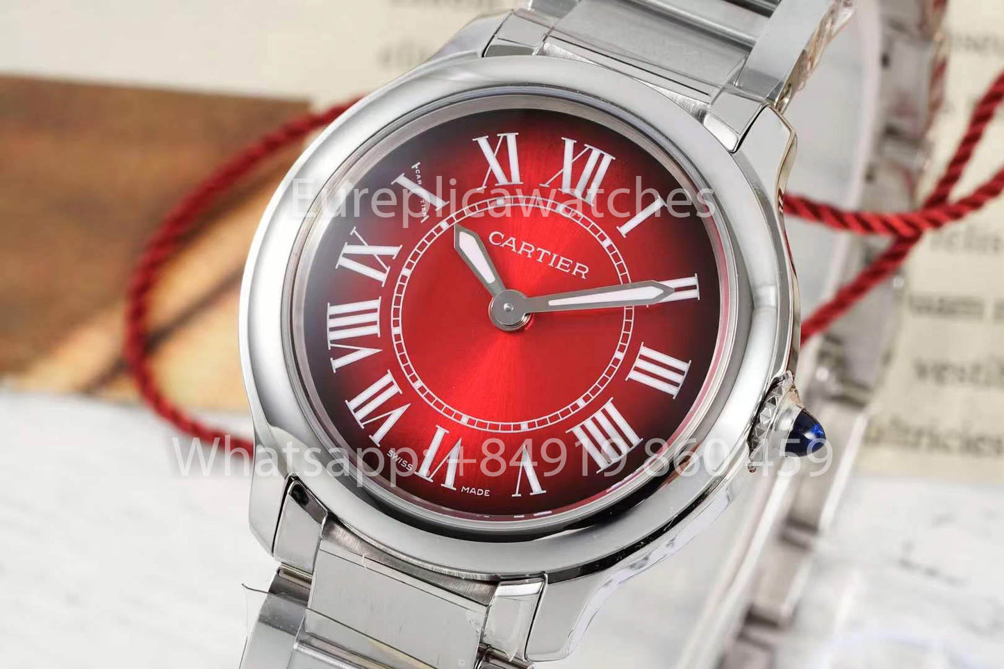 Cartier Ronde Must De Cartier 29mm 1:1 Best Clone AF Factory Red Dial