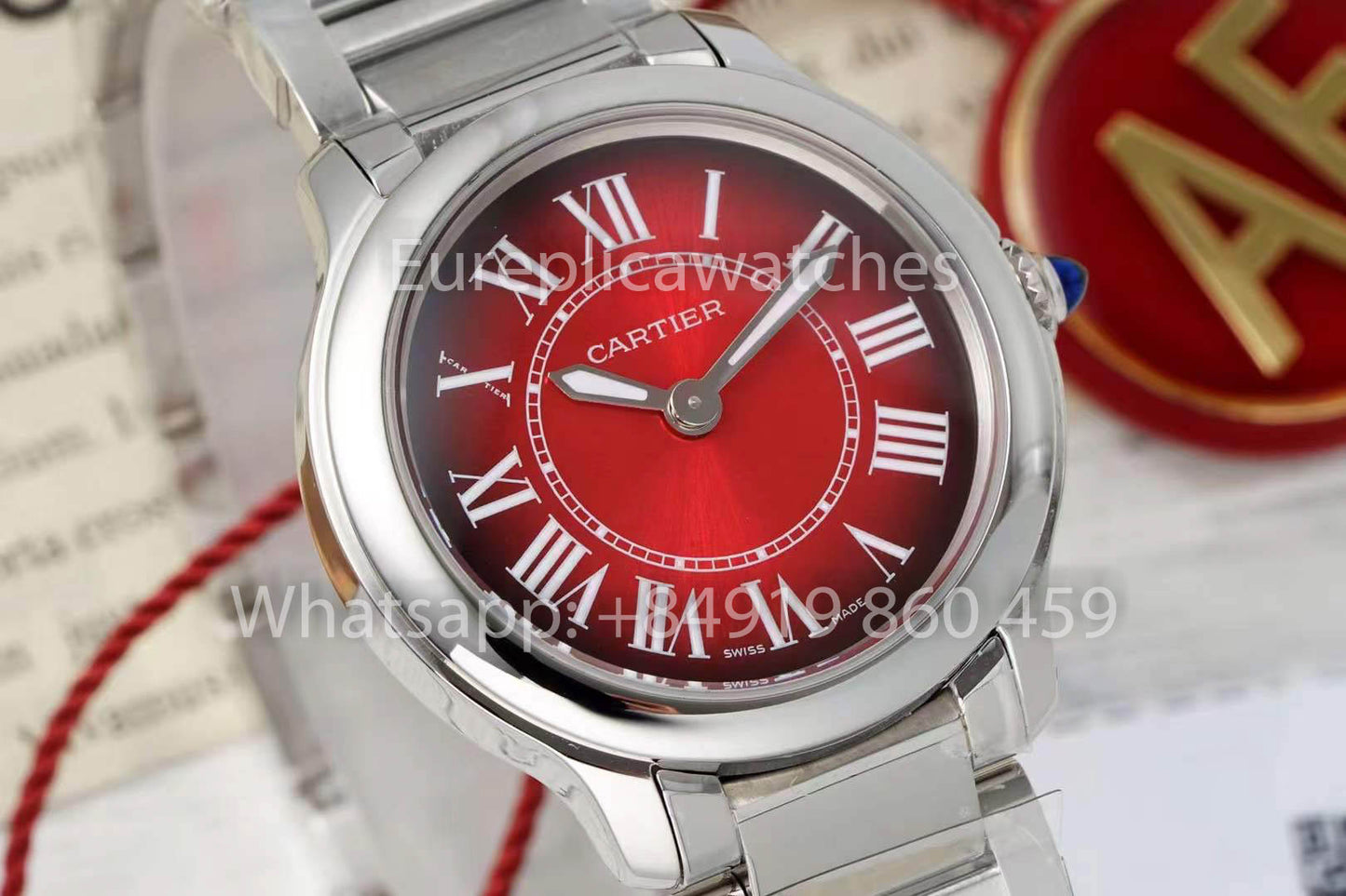 Cartier Ronde Must De Cartier 29mm 1:1 Best Clone AF Factory Red Dial