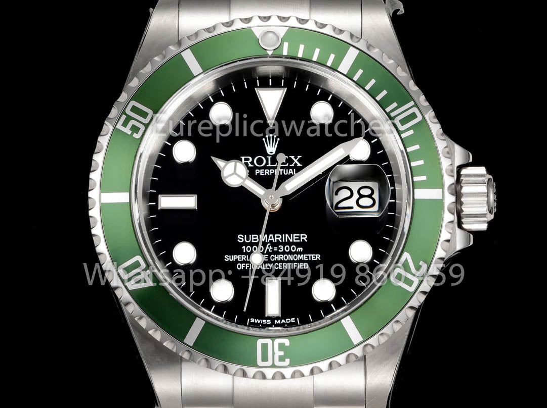 Rolex Submariner 16610 Series TM Factory 1:1 Meilleur clone Lunette verte Bague intérieure sans texte
