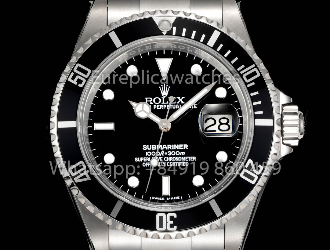 Rolex Submariner 16610 Series TM Factory 1:1 Meilleur clone Lunette noire Bague intérieure avec texte