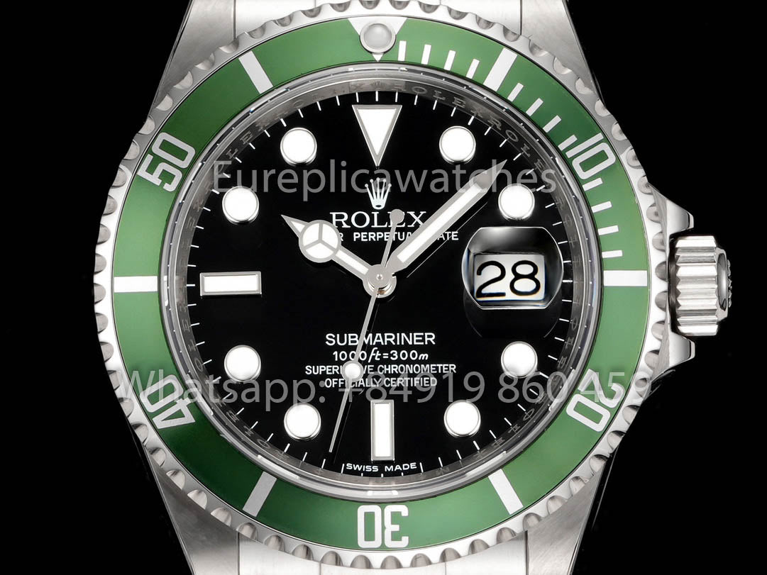 Rolex Submariner 16610 Series TM Factory 1:1 Meilleur clone Lunette verte Bague intérieure avec texte