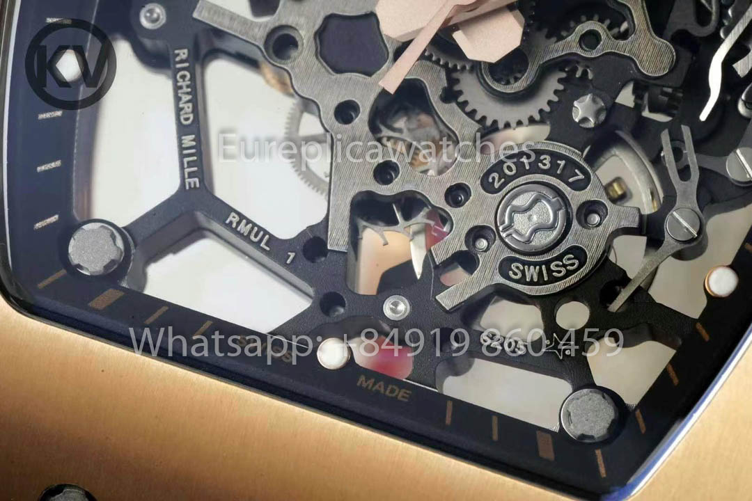 Richard Mille RM035 Toro Americas Edition Roségold und orangefarbenes Armband 1:1 Bester Klon KV Factory