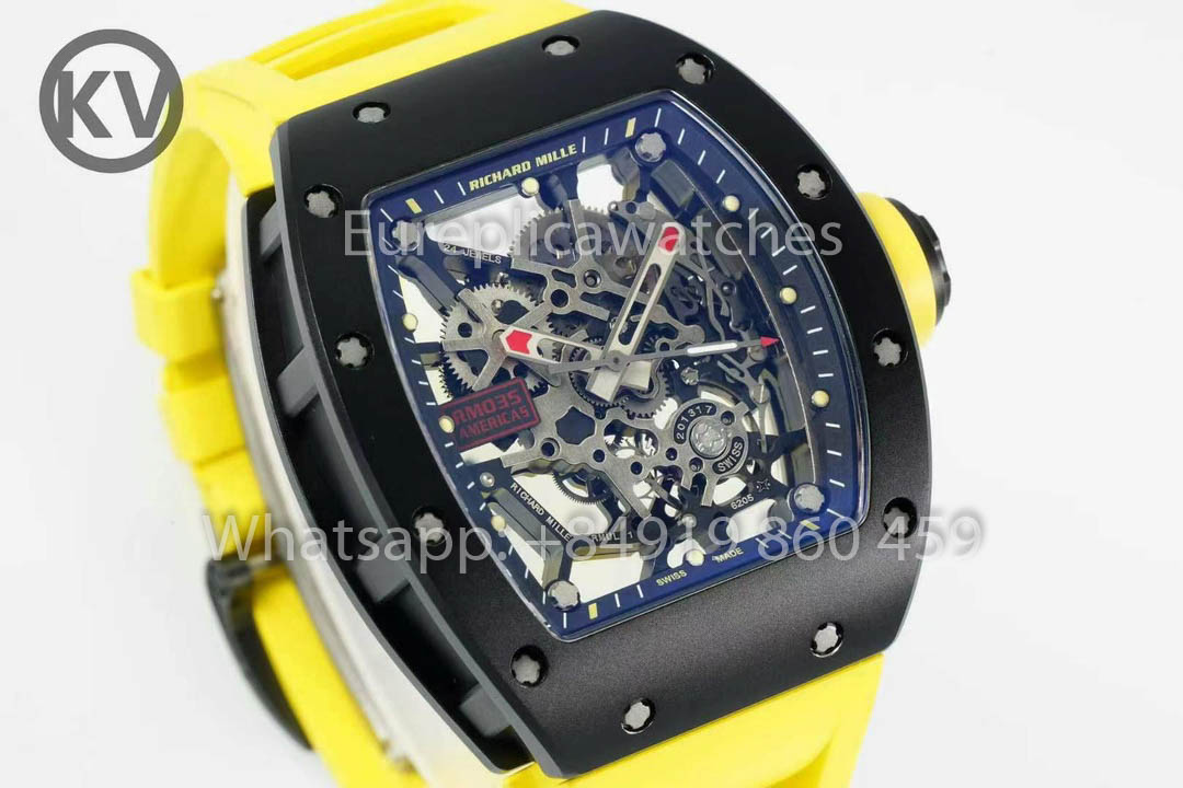 Richard Mille RM035 Toro Americas Edition 1:1 Bester Klon KV Factory Gelbes Armband