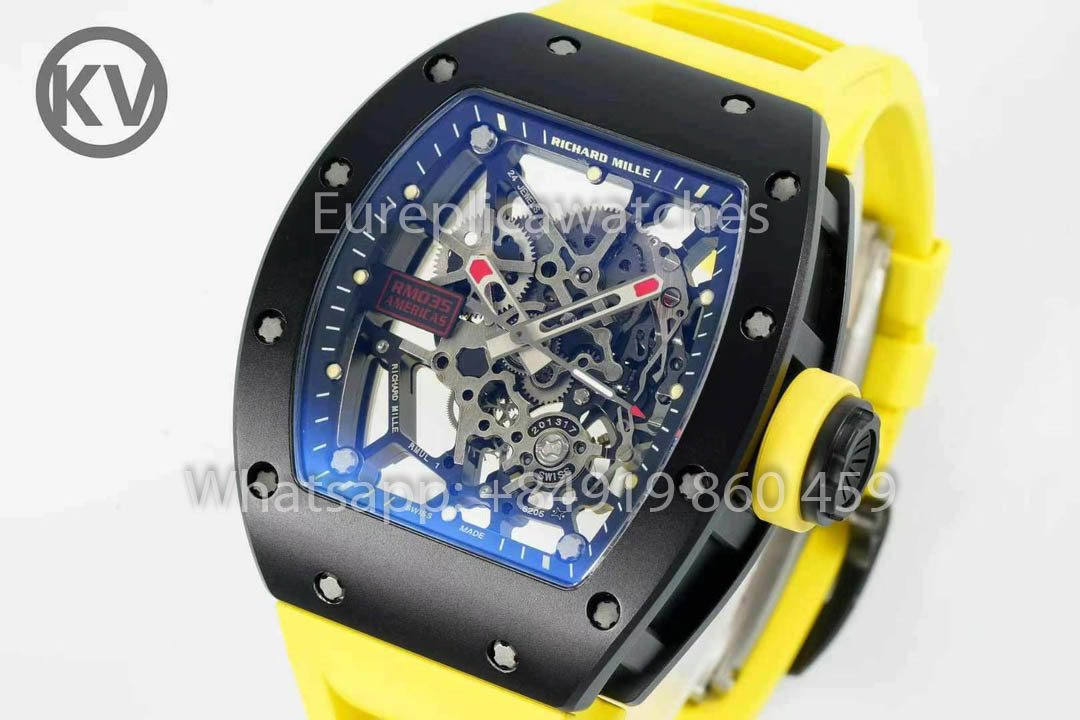 Richard Mille RM035 Toro Americas Edition 1:1 Bester Klon KV Factory Gelbes Armband