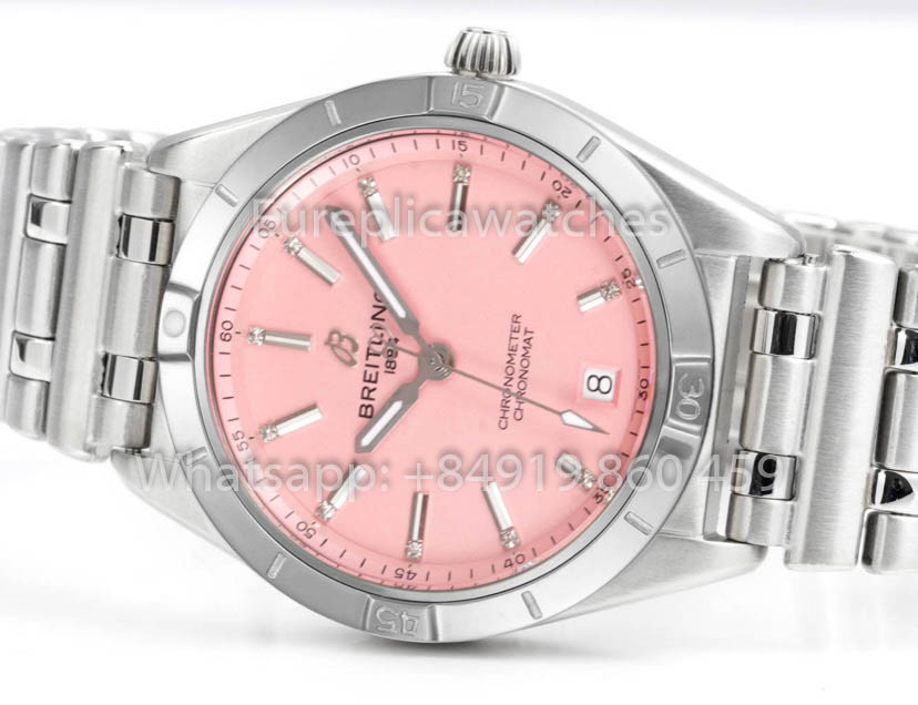 Breitling Chronomat 36, jamais portée en 2022, A10380591L1A1, série 1:1, Super Clone BLS, cadran rose d'usine