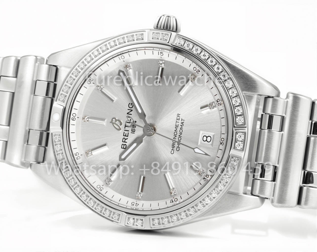 Breitling Chronomat 36, jamais portée en 2022, A10380591L1A1, série 1:1, Super Clone BLS Factory Rose, diamants blancs
