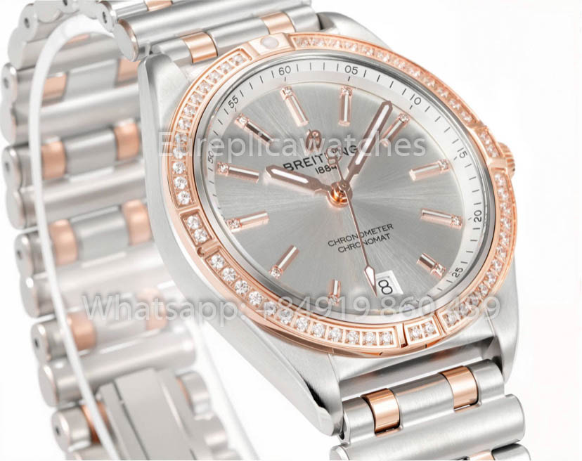 Breitling Chronomat 36, jamais portée en 2022, A10380591L1A1, série 1:1, Super Clone BLS Factory, or rose et argent