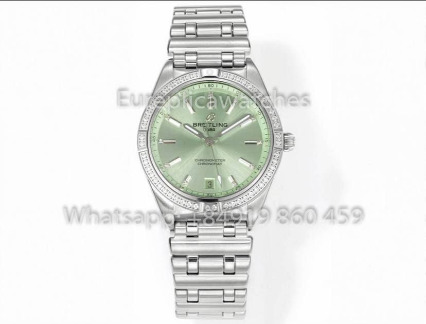 Breitling Chronomat 36, jamais portée en 2022, série A10380591L1A1, bleu glacé, réplique 1:1, meilleur modèle de l'usine BLS