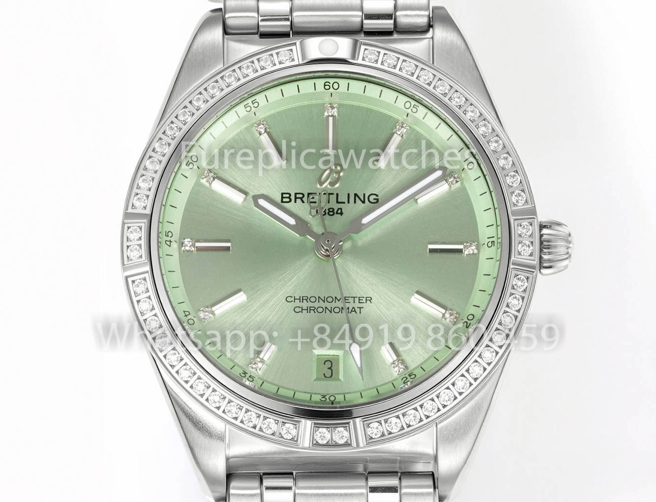 Breitling Chronomat 36, jamais portée en 2022, série A10380591L1A1, bleu glacé, réplique 1:1, meilleur modèle de l'usine BLS