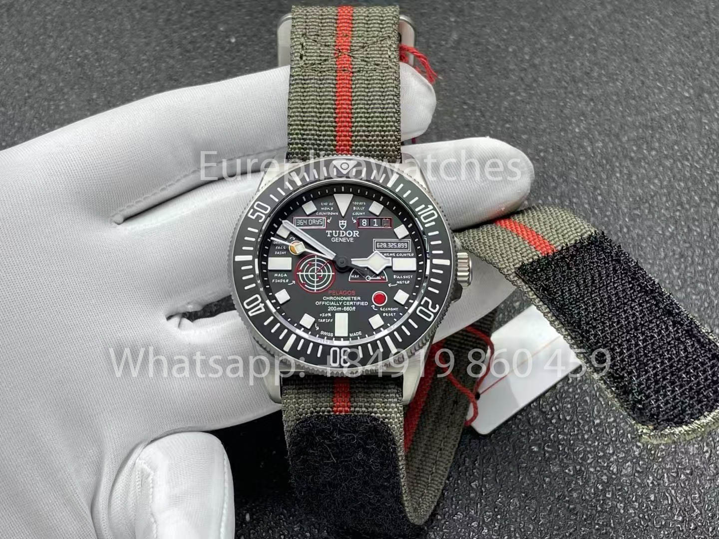 Tudor Pelagos FXD GMT Titanium 5602 M+, réplique 1:1, bracelet en nylon noir