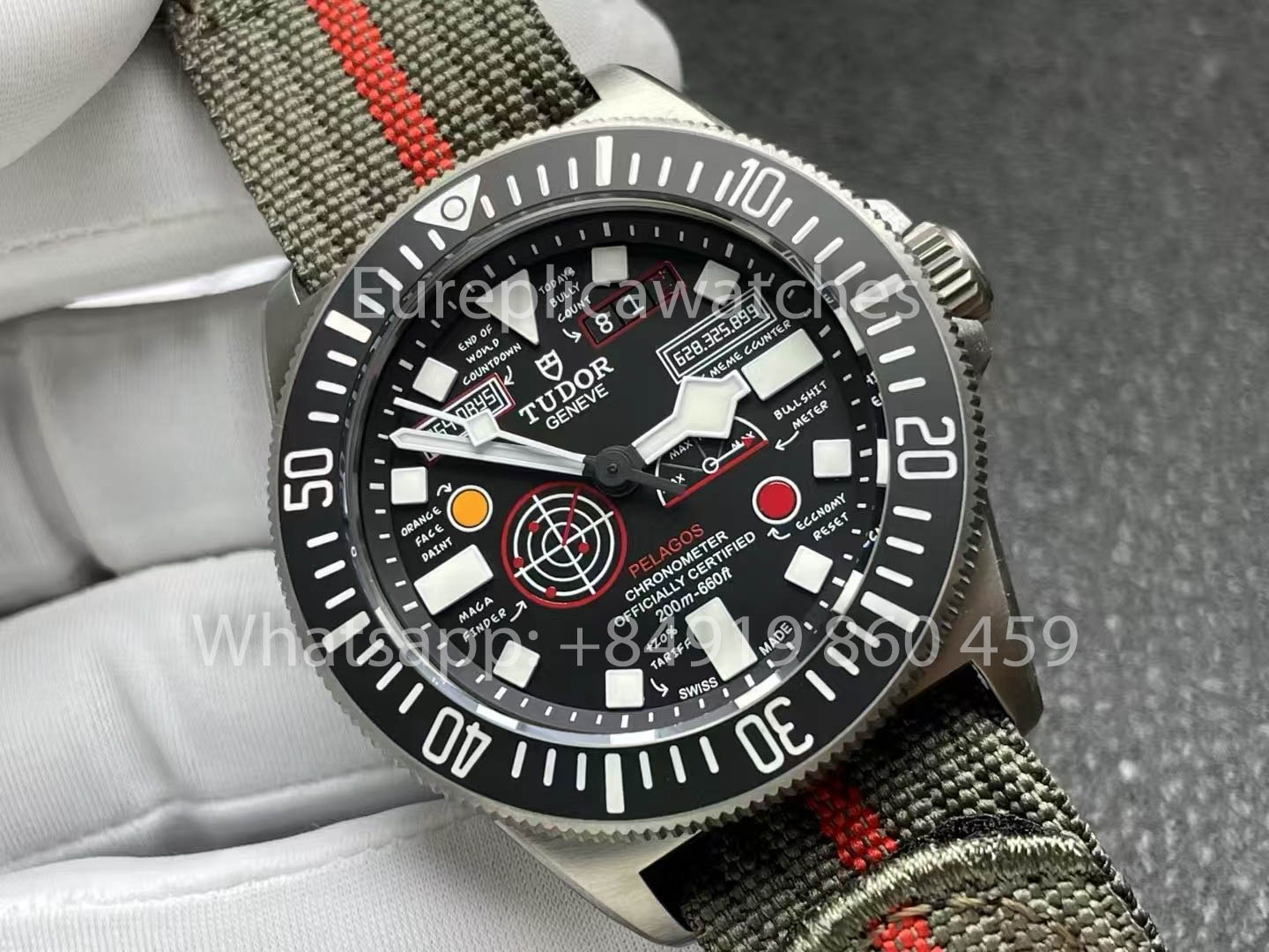 Tudor Pelagos FXD GMT Titanium 5602 M+, réplique 1:1, bracelet en nylon noir