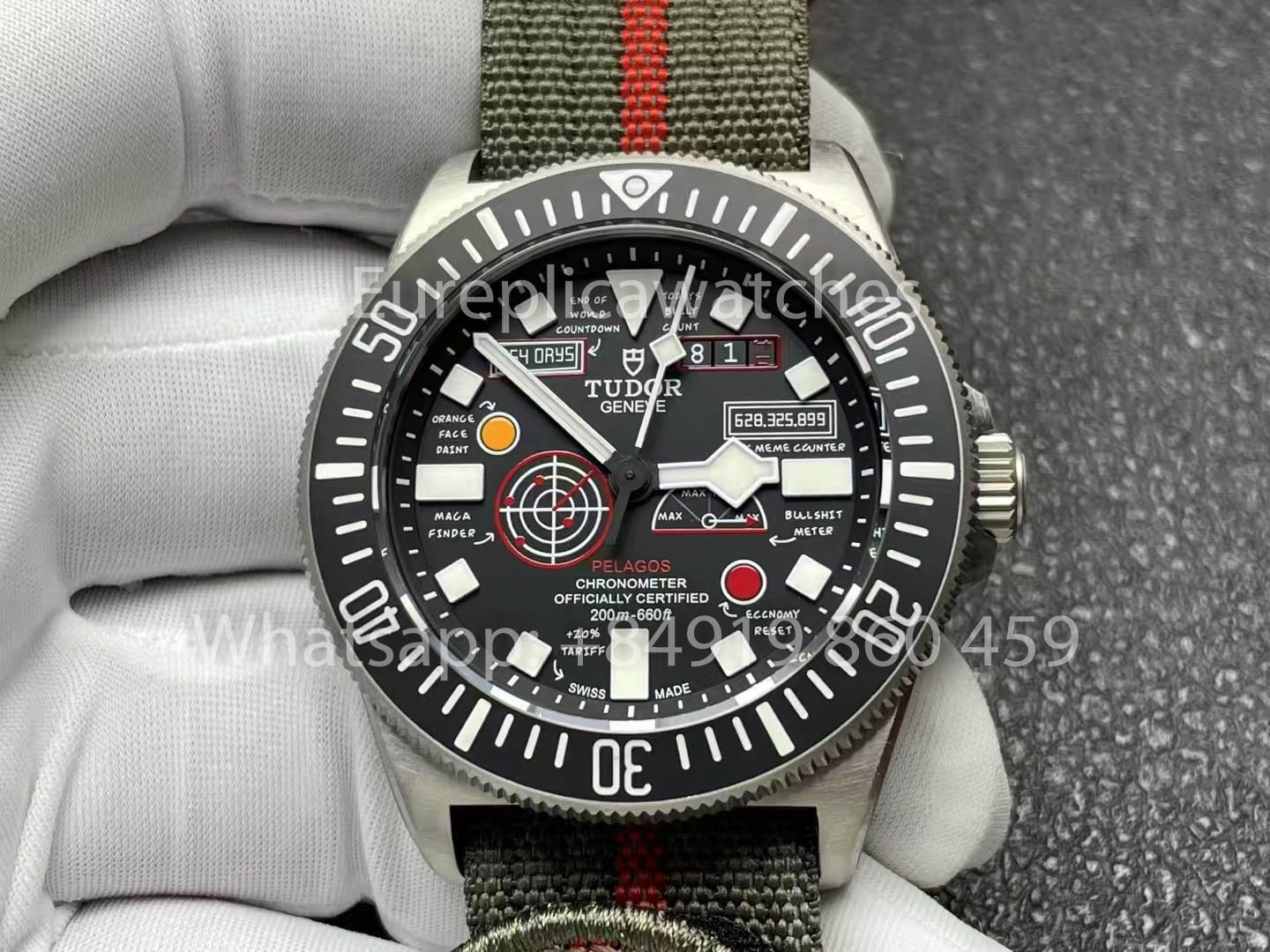 Tudor Pelagos FXD GMT Titanium 5602 M+, réplique 1:1, bracelet en nylon noir