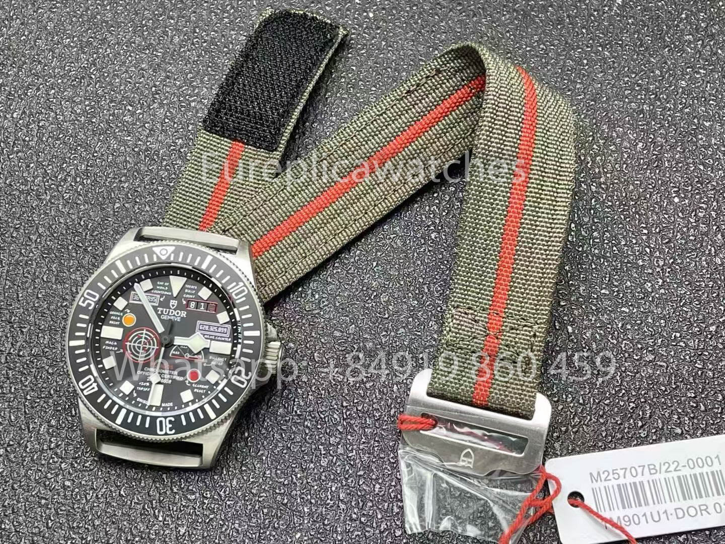 Tudor Pelagos FXD GMT Titanium 5602 M+, réplique 1:1, bracelet en nylon noir