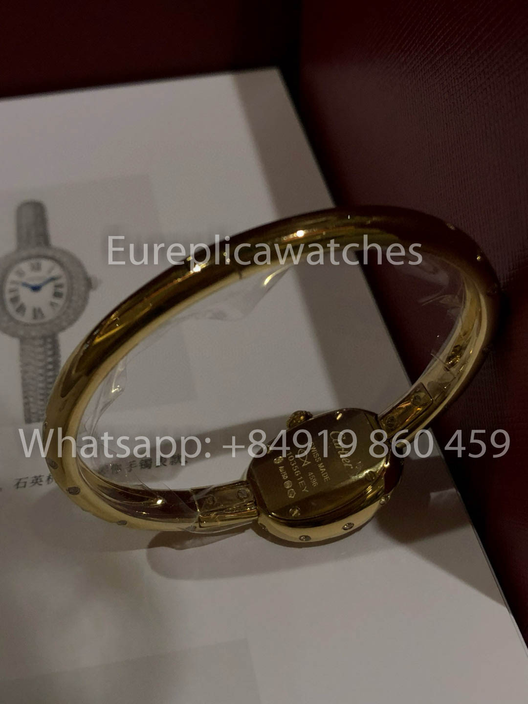 Cartier Lady Baignoire Badewanne 1:1 Beste Version 18 Karat Echtgold und Moissanit-Diamanten