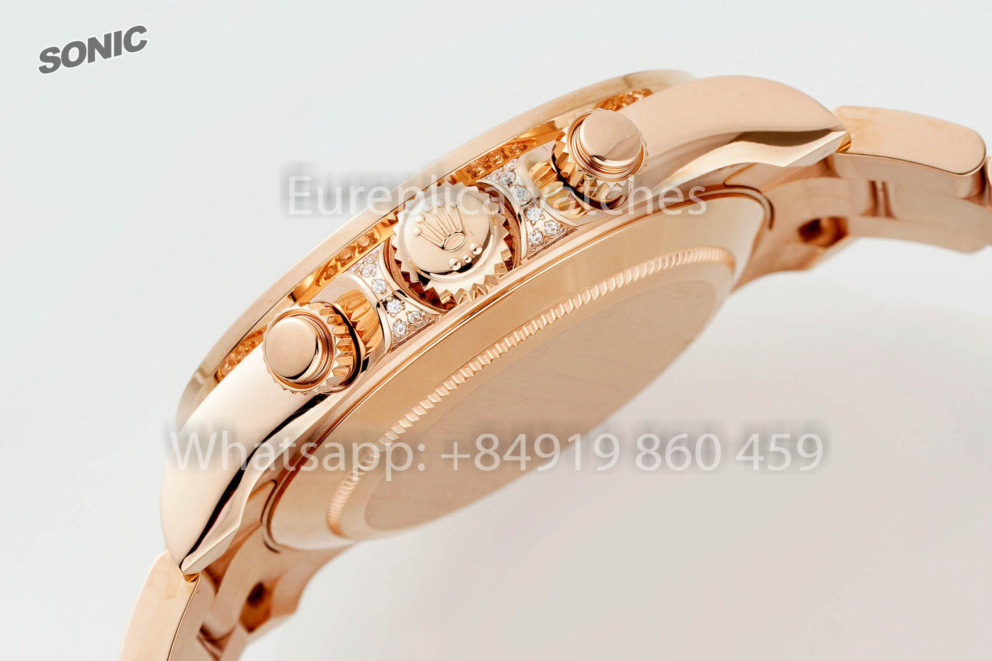 Rolex Daytona Rainbow Cadran Diamant Or Rose 40 mm 1:1 Super Clone Sonic Factory