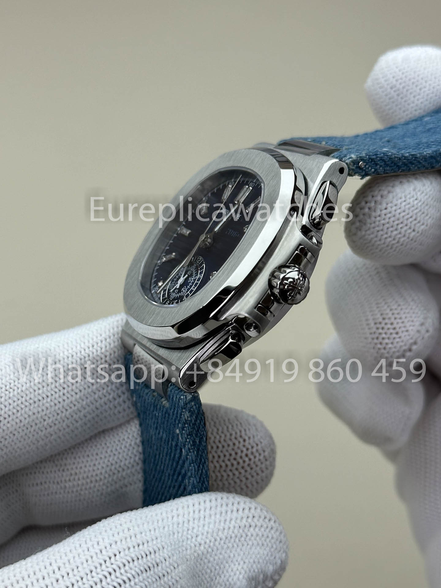 Patek Philippe Nautilus 5980/1G-001 1:1 Beste Version 3K Factory V3 Verbesserte Kristallindizes Zifferblatt Lederarmband