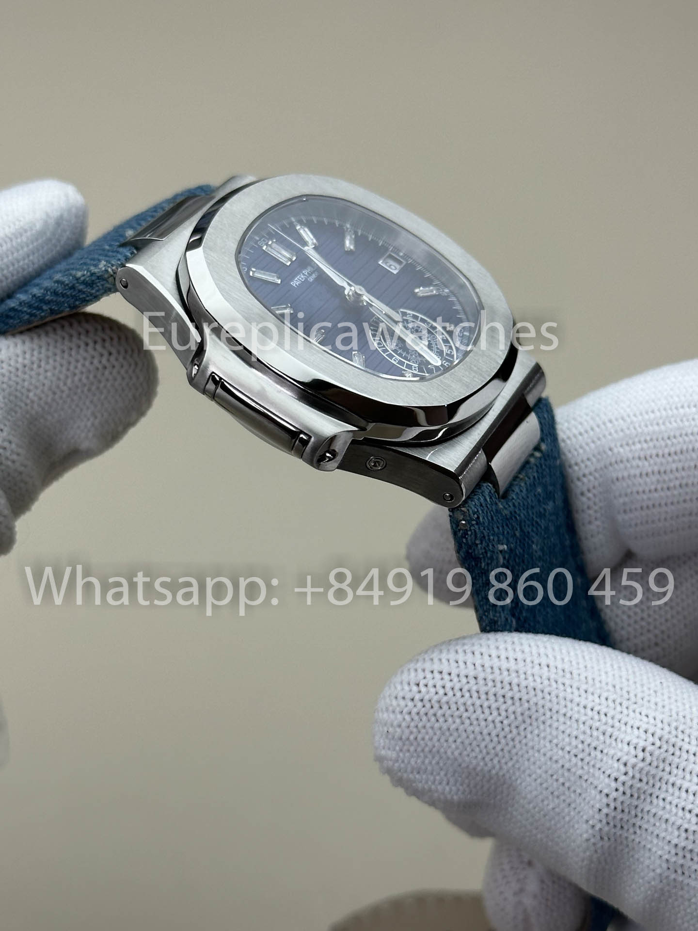 Patek Philippe Nautilus 5980/1G-001 1:1 Beste Version 3K Factory V3 Verbesserte Kristallindizes Zifferblatt Lederarmband
