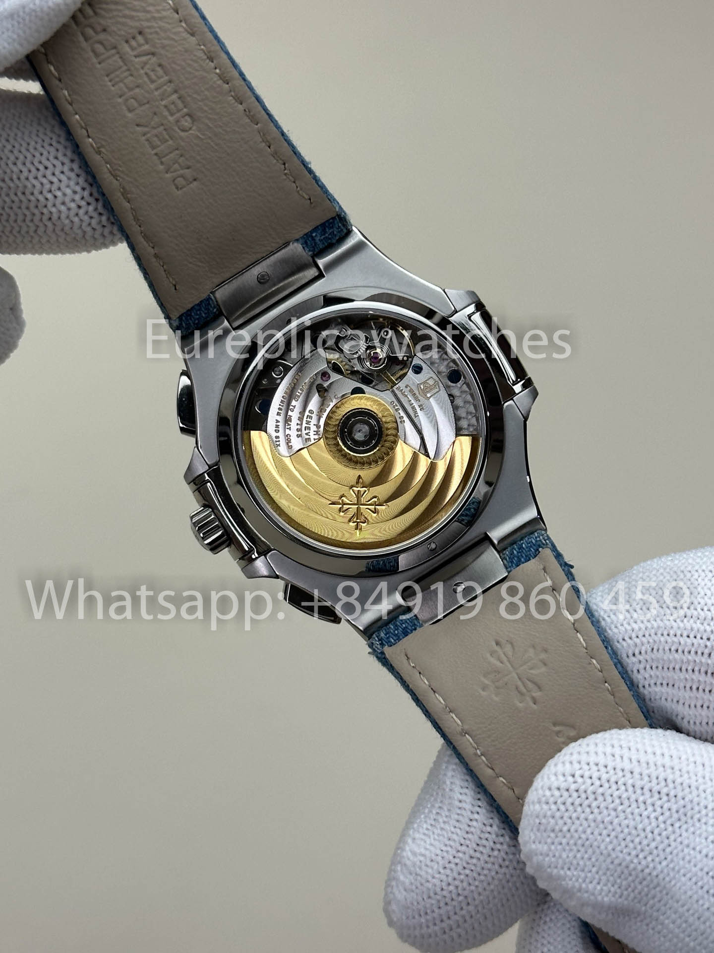 Patek Philippe Nautilus 5980/1G-001 1:1 Beste Version 3K Factory V3 Verbesserte Kristallindizes Zifferblatt Lederarmband