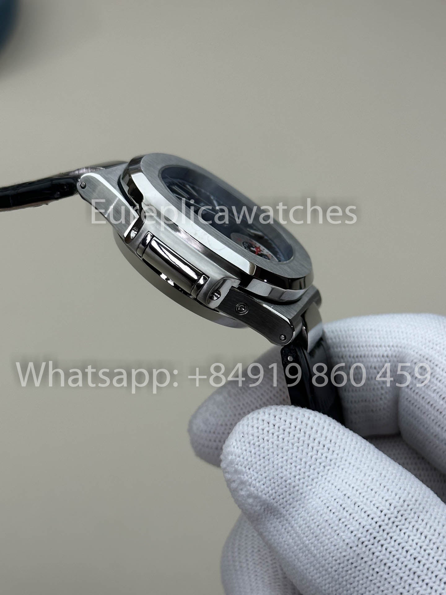 Patek Philippe Nautilus 5980/1A-001 1:1 Beste Version 3K Factory V3 Verbessertes Lederarmband Graues Zifferblatt