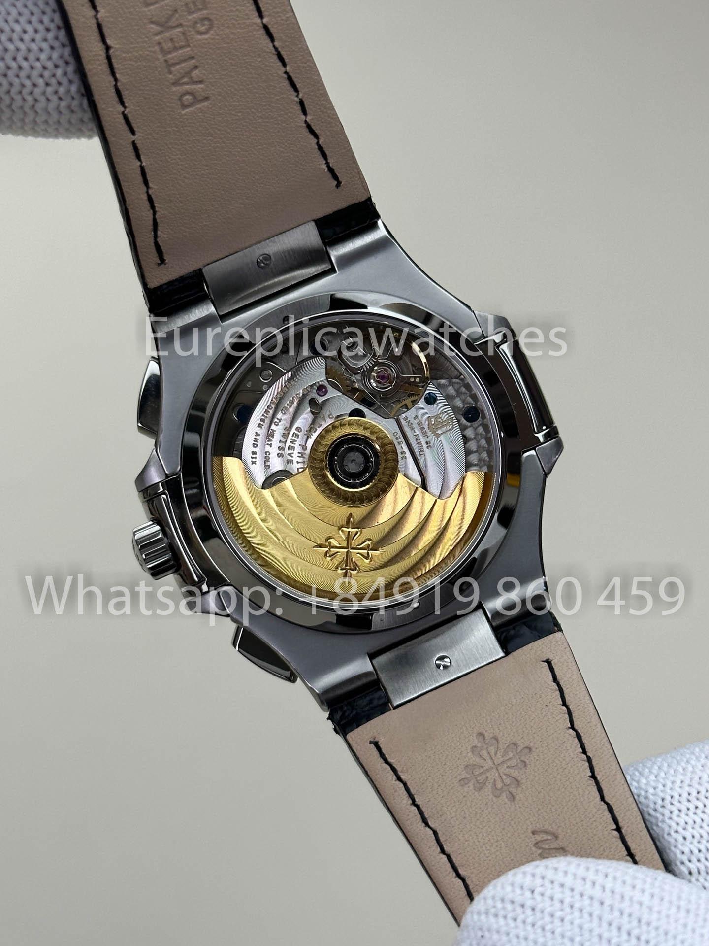 Patek Philippe Nautilus 5980/1A-001 1:1 Beste Version 3K Factory V3 Verbessertes Lederarmband Graues Zifferblatt