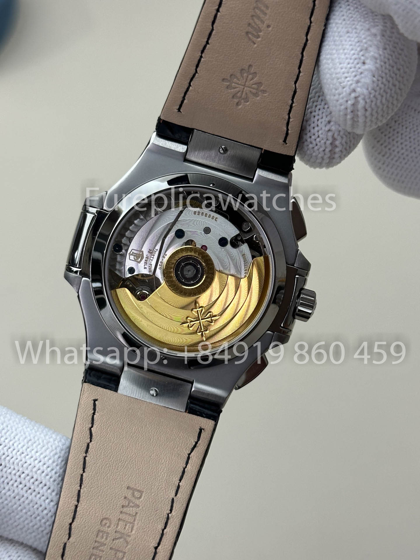 Patek Philippe Nautilus 5980/1A-001 1:1 Beste Version 3K Factory V3 Verbessertes Lederarmband Graues Zifferblatt