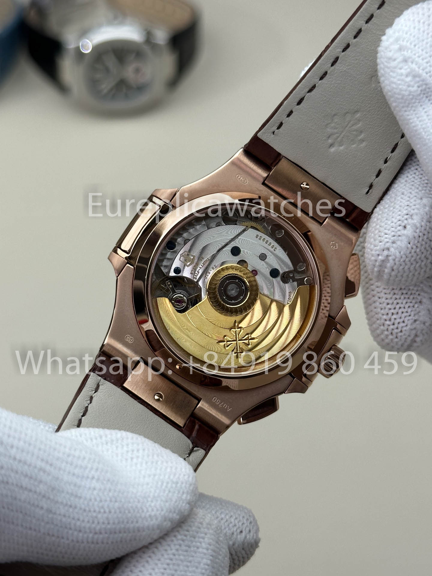 Patek Philippe Nautilus 5980R-001 1:1 Beste Version 3K Factory V3 Verbessertes Lederarmband Braunes Zifferblatt