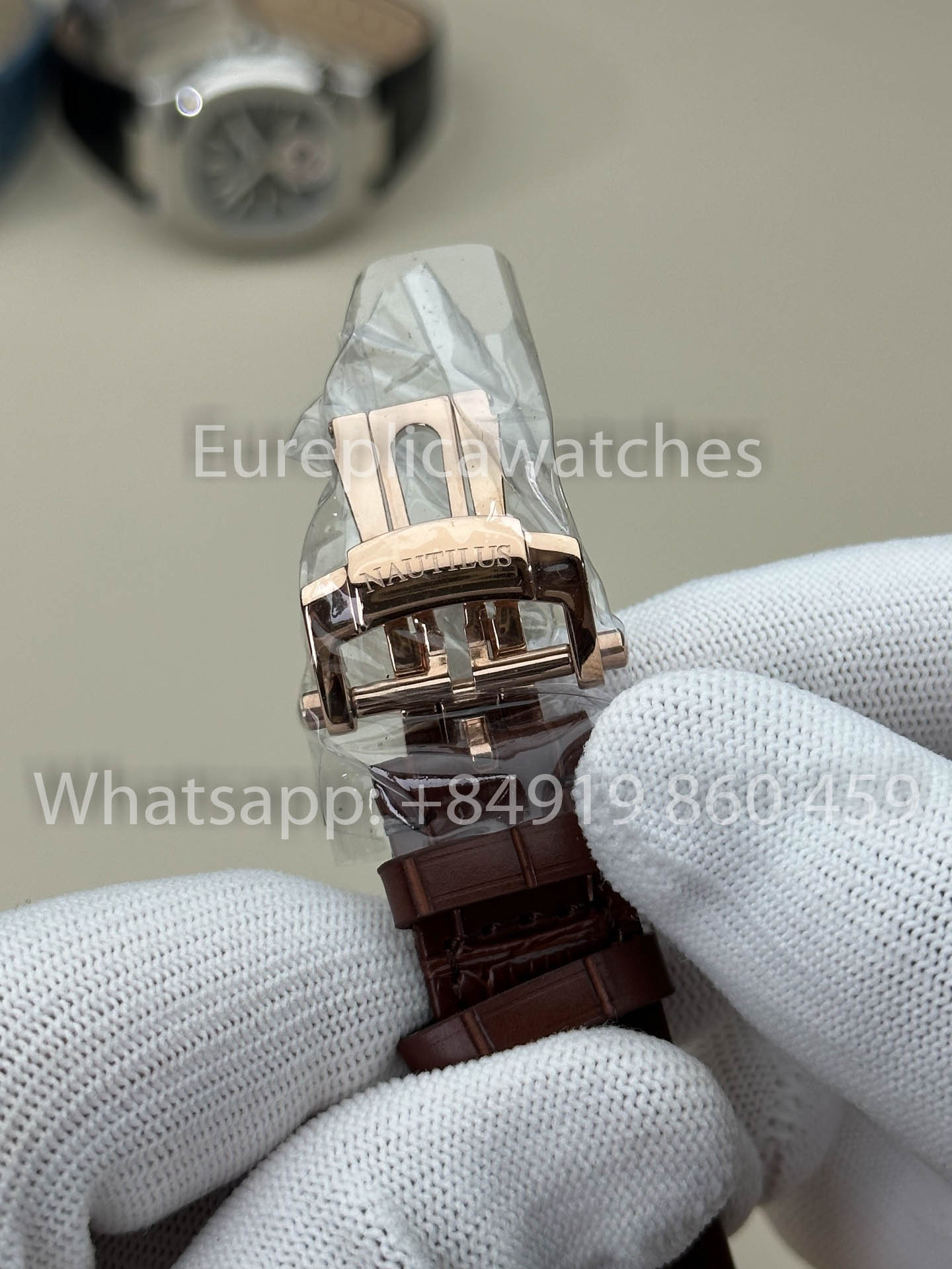 Patek Philippe Nautilus 5980R-001 1:1 Beste Version 3K Factory V3 Verbessertes Lederarmband Braunes Zifferblatt