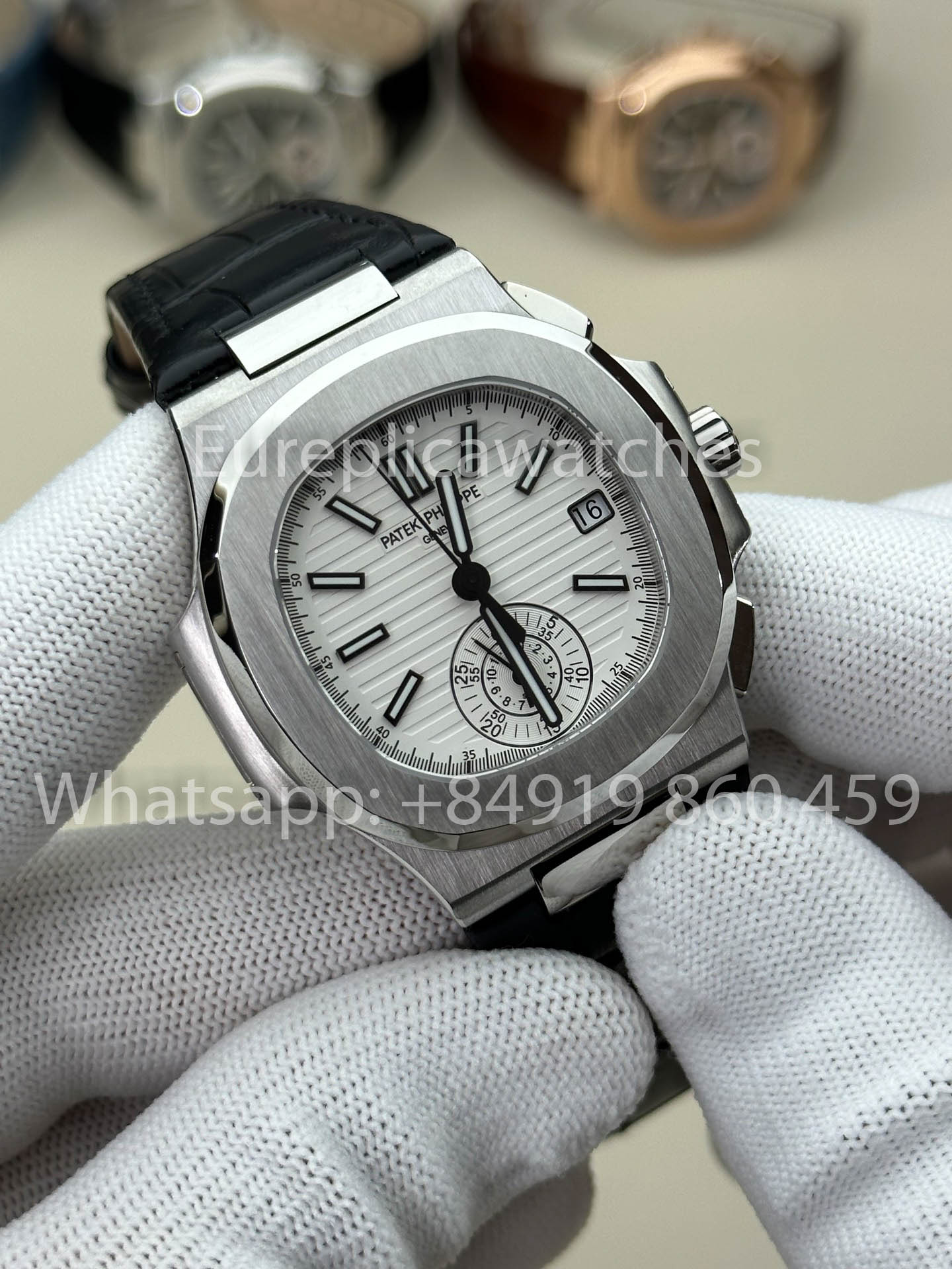 Patek Philippe Nautilus 5980/1A-019 1:1 Beste Version 3K Factory V3 Verbessertes Lederarmband