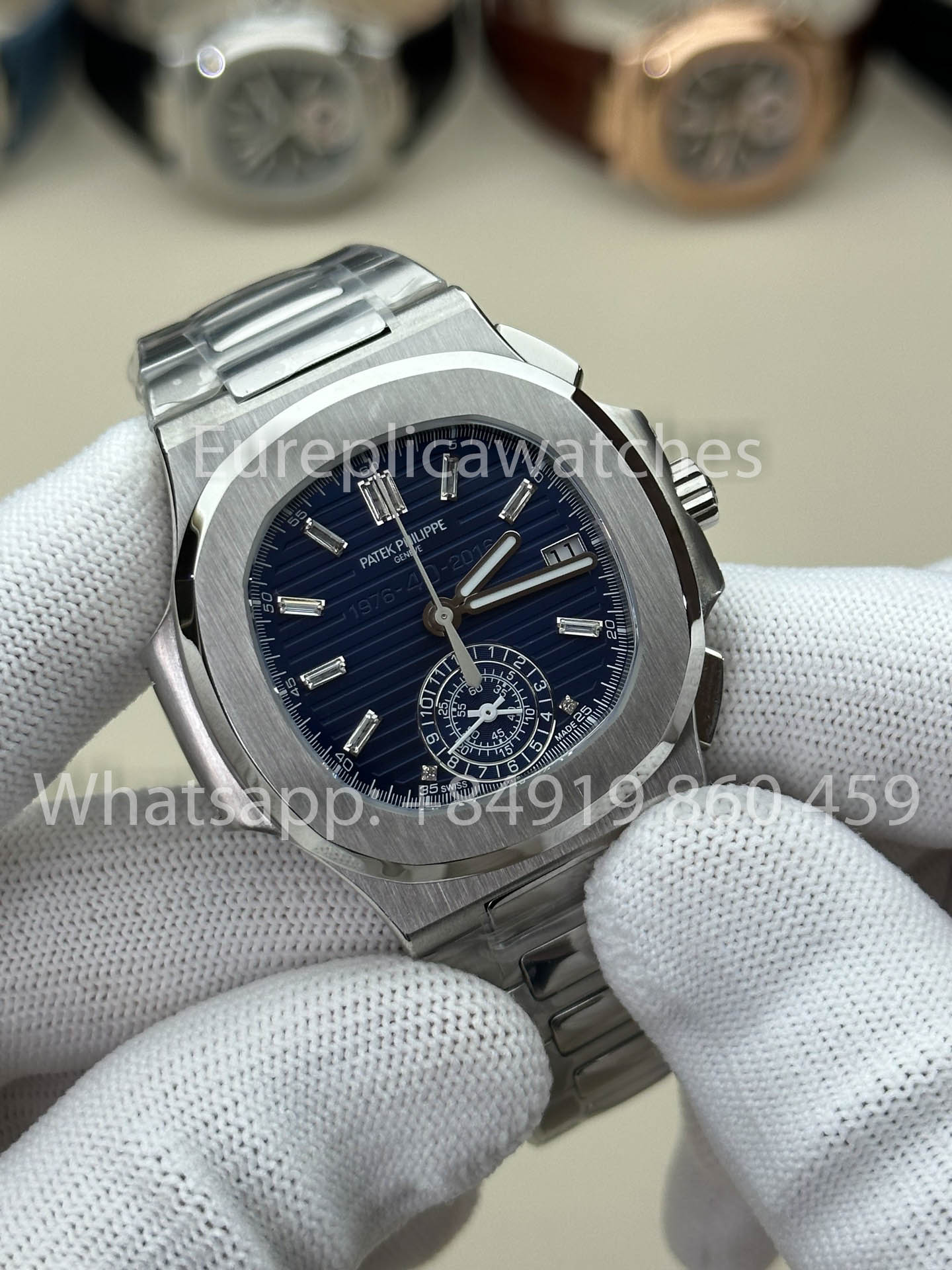 Patek Philippe Nautilus 5980/1G-001 1:1 Beste Version 3K Factory V3 Verbessertes Zifferblatt mit Kristallindizes