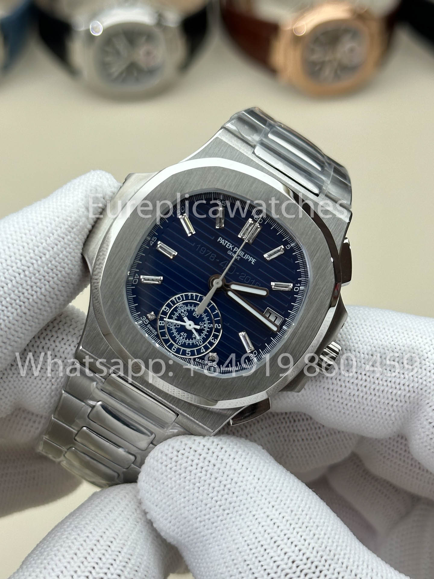 Patek Philippe Nautilus 5980/1G-001 1:1 Beste Version 3K Factory V3 Verbessertes Zifferblatt mit Kristallindizes