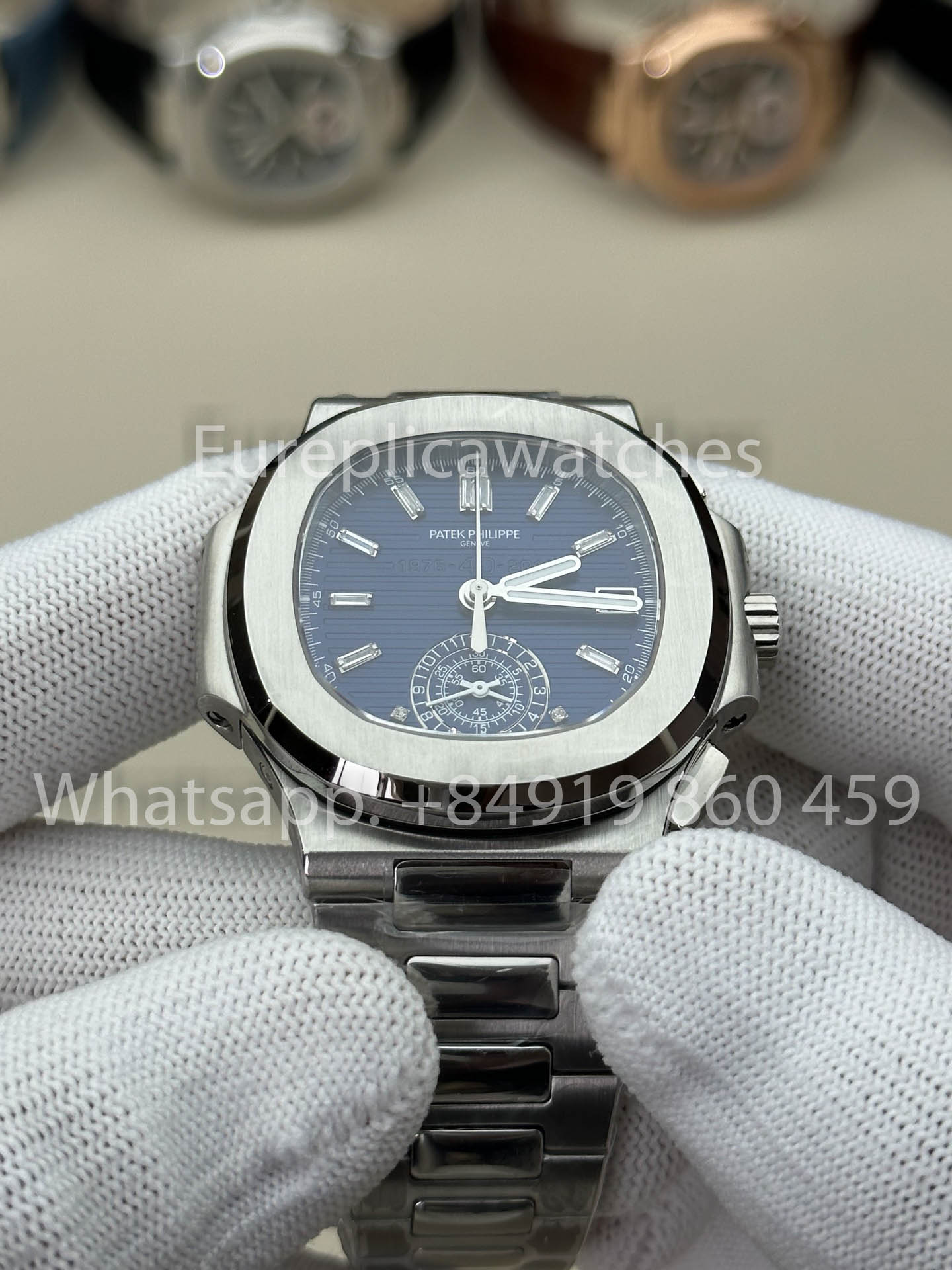 Patek Philippe Nautilus 5980/1G-001 1:1 Beste Version 3K Factory V3 Verbessertes Zifferblatt mit Kristallindizes