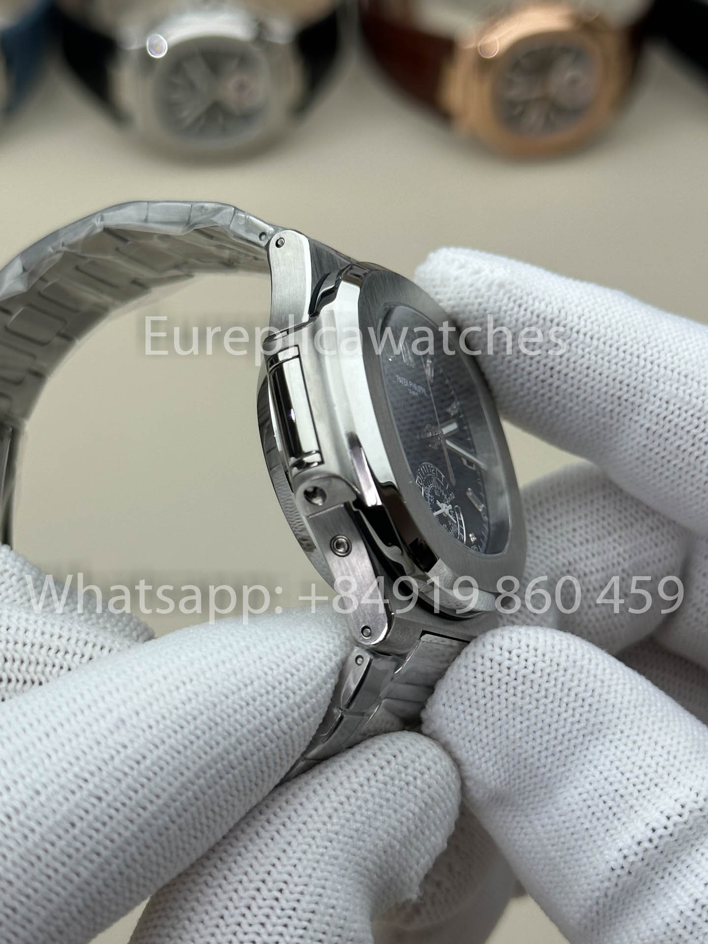 Patek Philippe Nautilus 5980/1G-001 1:1 Beste Version 3K Factory V3 Verbessertes Zifferblatt mit Kristallindizes