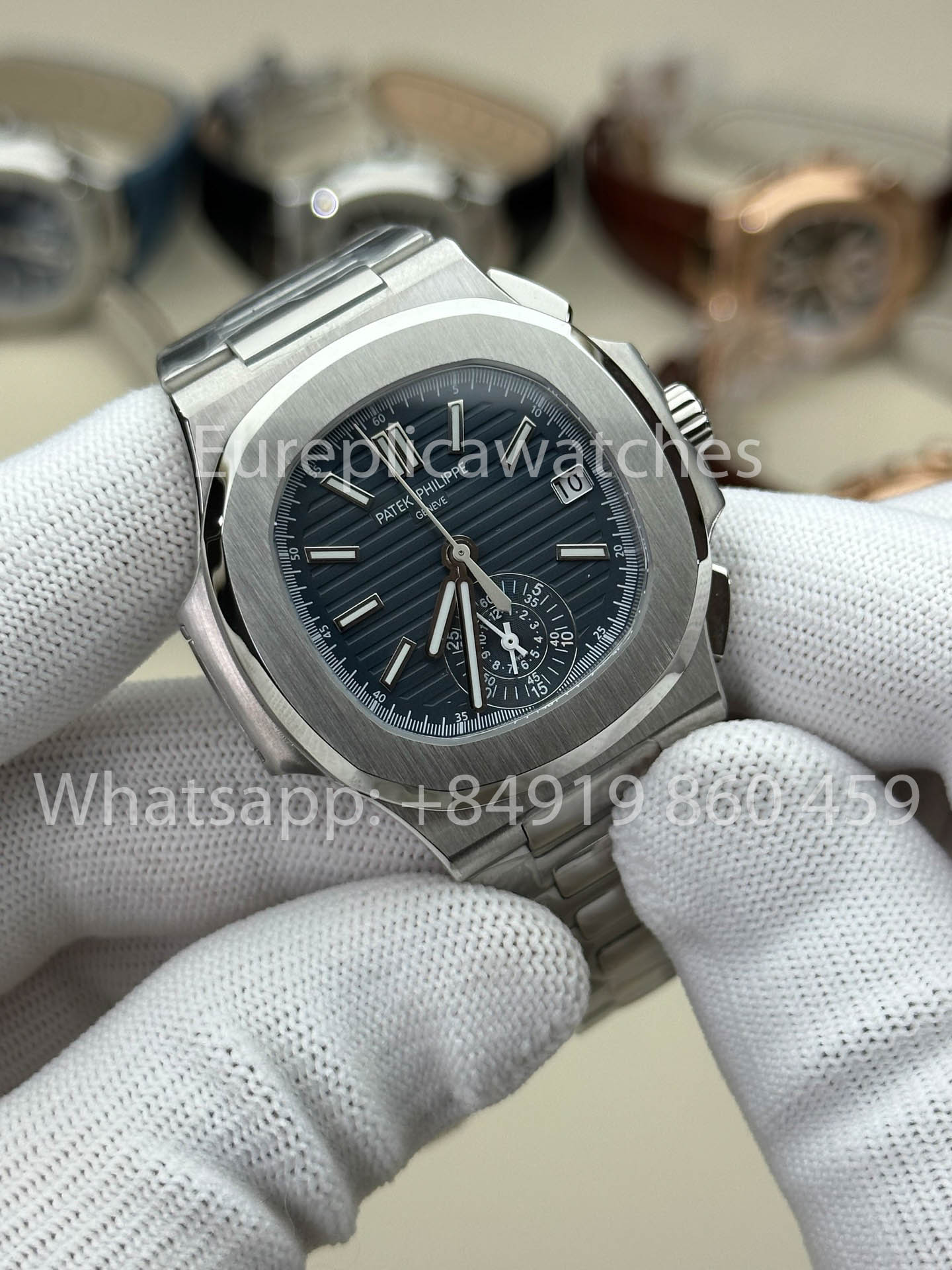 Patek Philippe Nautilus 5980/1G-001 1:1 Best Version 3K Factory V3 Upgraded Edition Blue Dial