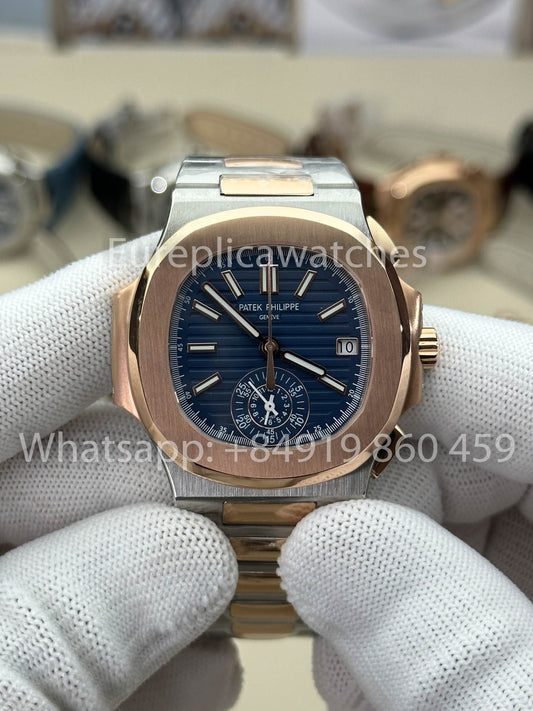 Patek Philippe Nautilus 5980/1AR-001 1:1 Beste Version 3K Factory V3 Upgraded Edition Blaues Zifferblatt
