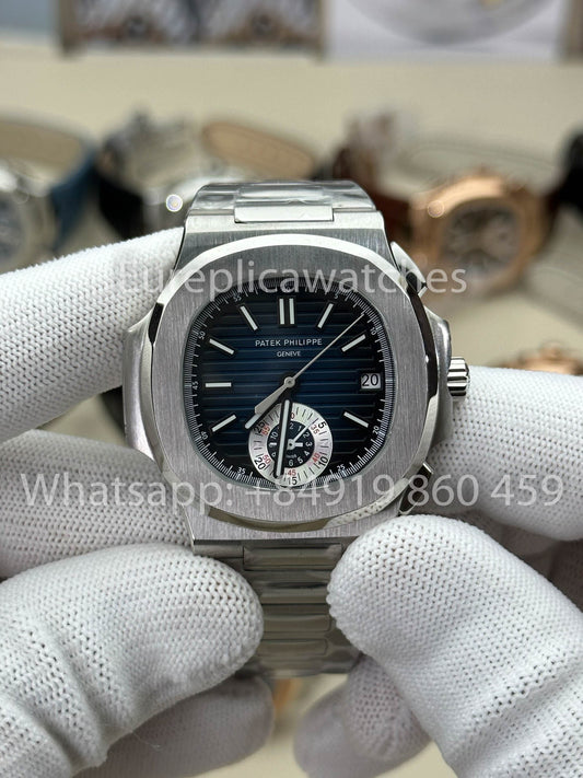 Patek Philippe Nautilus 5980/1A-001 1:1 Beste Version 3K Factory V3 Upgraded Edition Blaues Zifferblatt