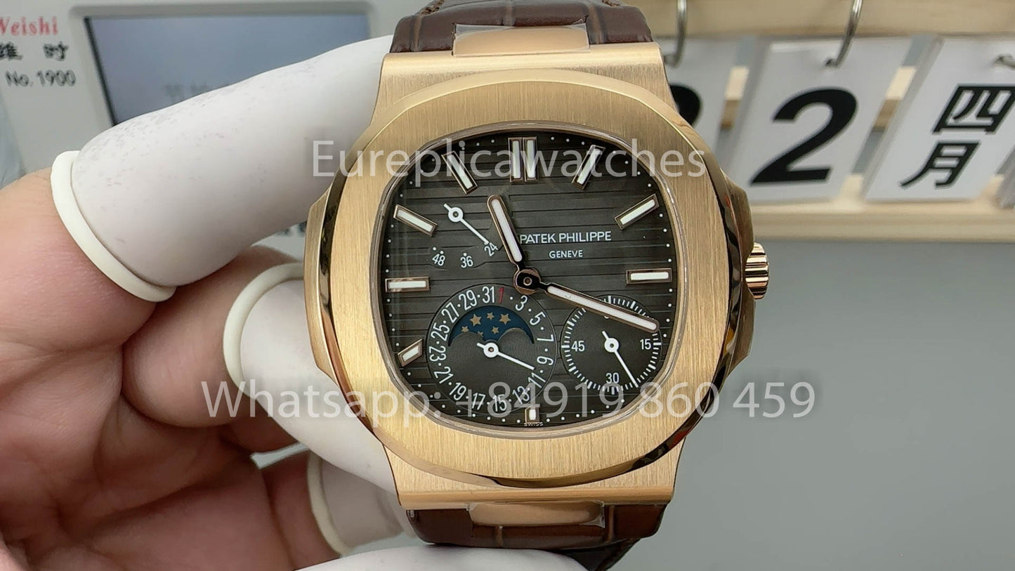 Patek Philippe Nautilus 5712/1R-001 1:1 Beste Version PPF Factory Braunes Lederarmband