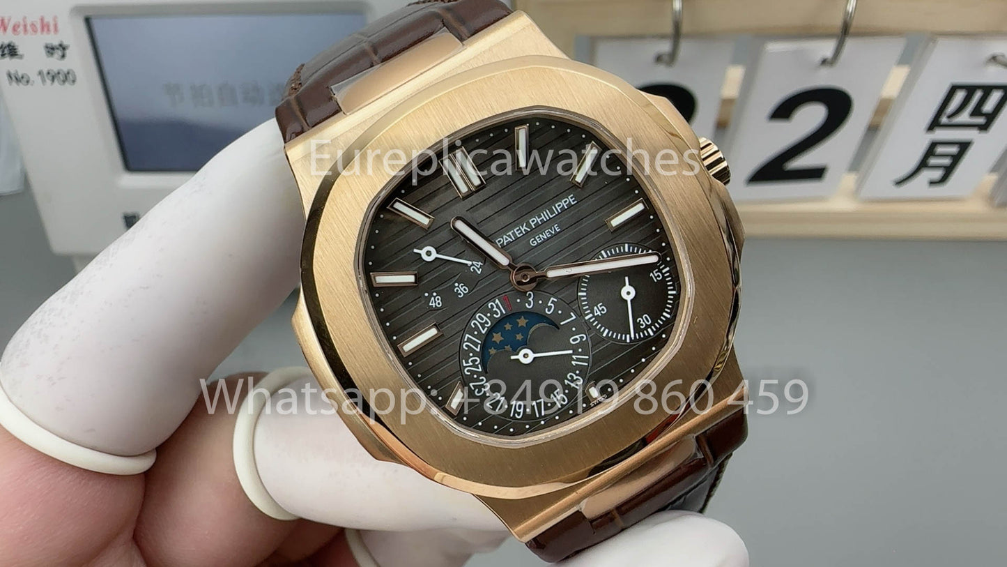 Patek Philippe Nautilus 5712/1R-001 1:1 Beste Version PPF Factory Braunes Lederarmband