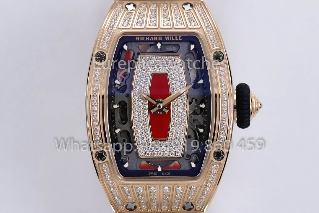 Replik Richard Mille RM 07-01 Rotes Armband Roségold 1:1 Super Clone ZF Factory