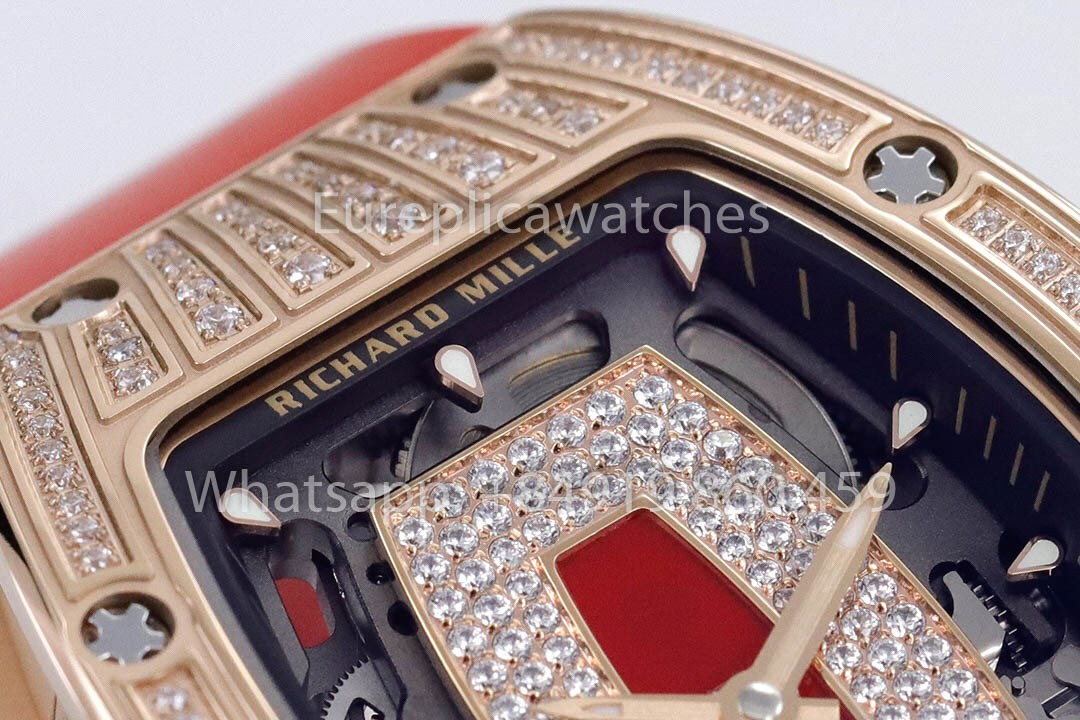 Replik Richard Mille RM 07-01 Rotes Armband Roségold 1:1 Super Clone ZF Factory