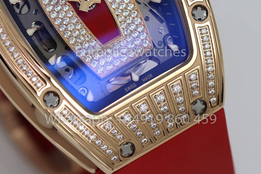 Replik Richard Mille RM 07-01 Rotes Armband Roségold 1:1 Super Clone ZF Factory