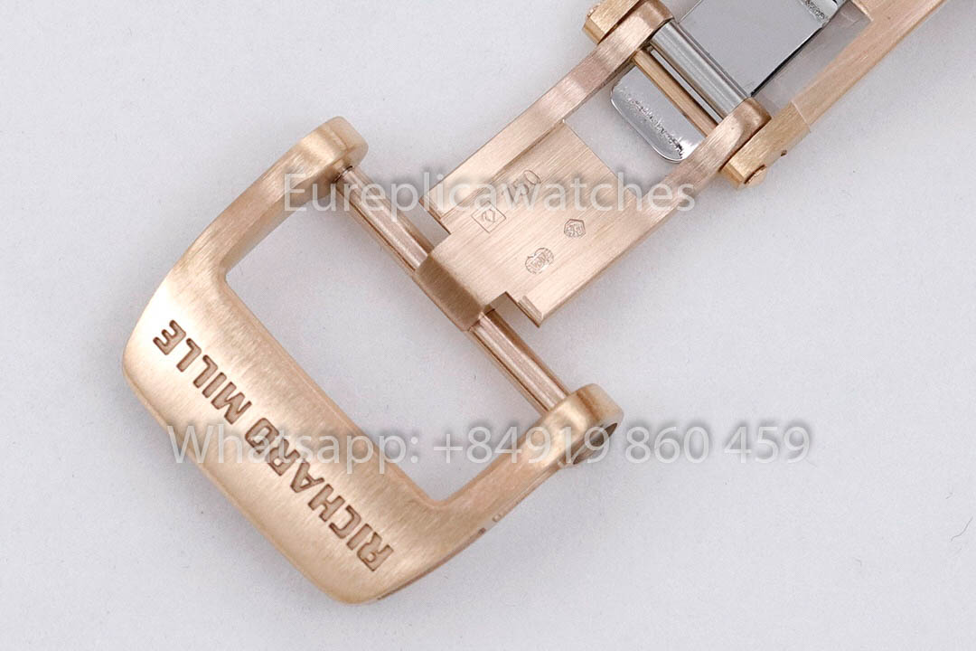 Replik Richard Mille RM 07-01 Schwarzes Armband Roségold 1:1 Super Clone ZF Factory