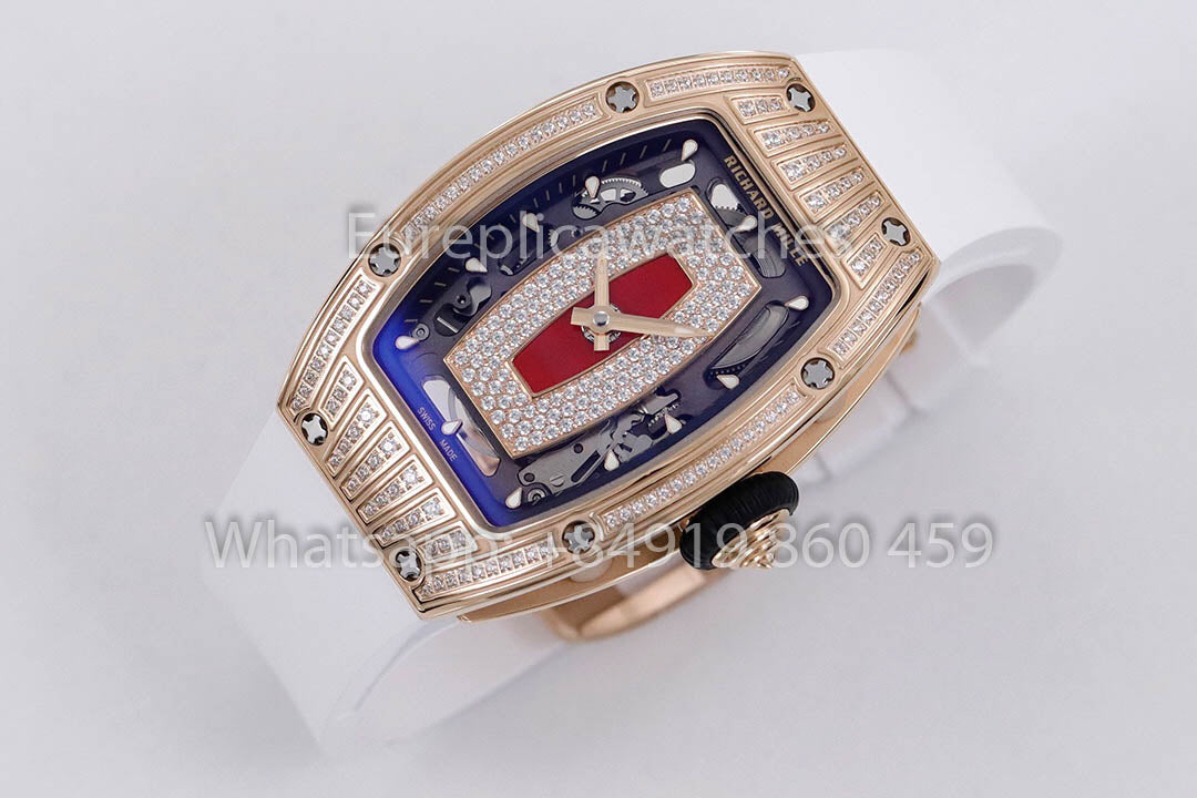 Replik Richard Mille RM 07-01 Weißes Armband Roségold 1:1 Super Clone ZF Factory