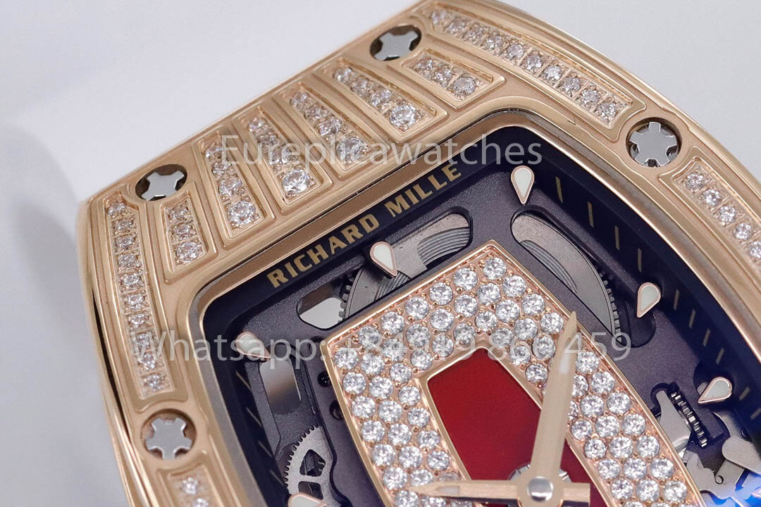 Replik Richard Mille RM 07-01 Weißes Armband Roségold 1:1 Super Clone ZF Factory