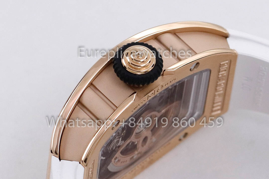 Replik Richard Mille RM 07-01 Weißes Armband Roségold 1:1 Super Clone ZF Factory