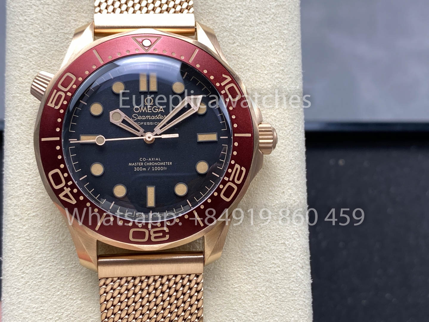 Omega Seamaster 220.50.43.22.02.001 Bronze Or et Bourgogne 1:1 Super Clone VS Factory Ultra-Light