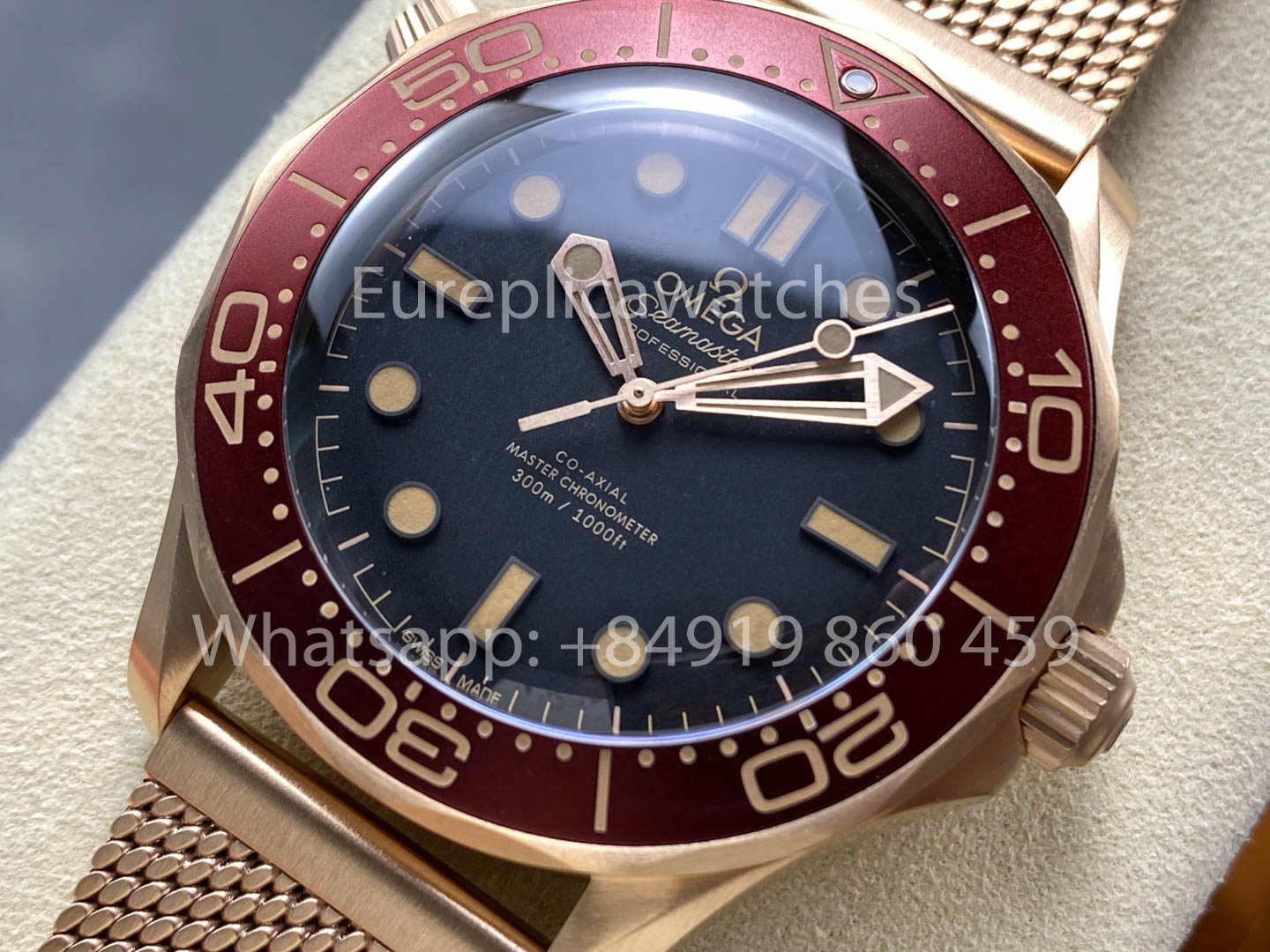Omega Seamaster 220.50.43.22.02.001 Bronze Or et Bourgogne 1:1 Super Clone VS Factory Ultra-Light