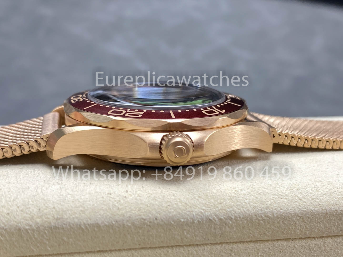 Omega Seamaster 220.50.43.22.02.001 Bronze Or et Bourgogne 1:1 Super Clone VS Factory Ultra-Light